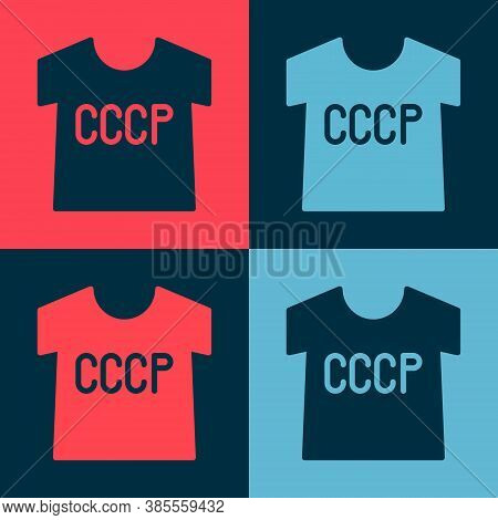 Pop Art Ussr T-shirt Icon Isolated On Color Background. Vector