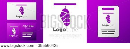 Logotype Butterfly Cocoon Icon Isolated On White Background. Pupa Of The Butterfly. Logo Design Temp