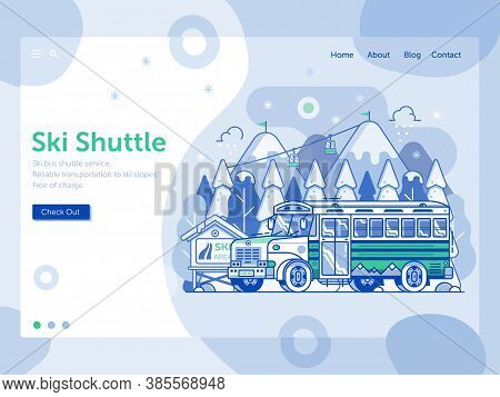 Ski Resort Landing Page With Shuttle Bus