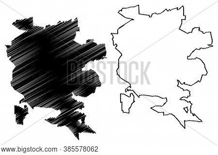 Londrina City (federative Republic Of Brazil, Parana State) Map Vector Illustration, Scribble Sketch