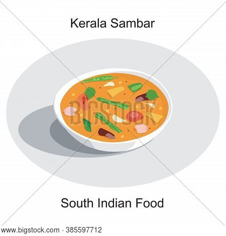 South Indian Delicious Food Kerala Style Sambar For Onam Festival Isolated