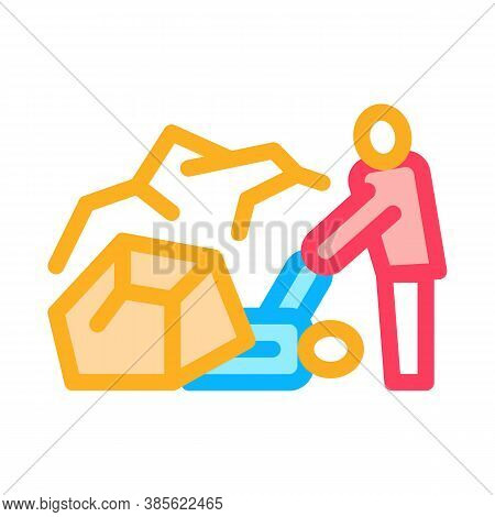 Saving Human From Rubble Icon Vector. Saving Human From Rubble Sign. Isolated Contour Symbol Illustr