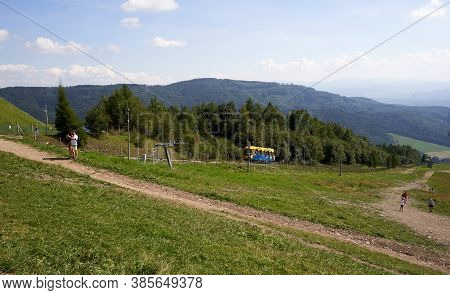 Zar Mountain, Beskid, Poland 20 August 2020 Car Of Zar Railway