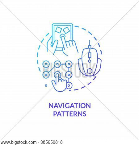Navigation Patterns Concept Icon. Placement Tracking Devices. Person Movement Recognition Smart Futu