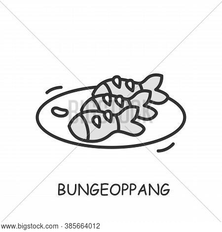 Bungeoppang Line Icon. Korean Fish-shaped Cakes. Korean Dessert.traditional South Korea Pastry. Asia