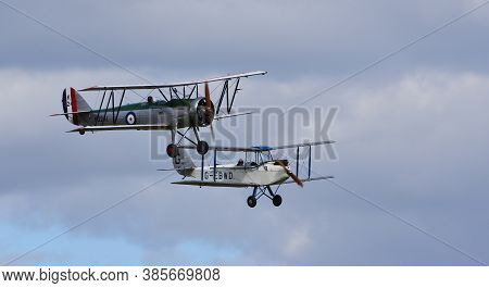 Ickwell, Bedfordshire, England - September 06, 2020: Vintage De Havilland  1928  Dh60x  Moth Biplane