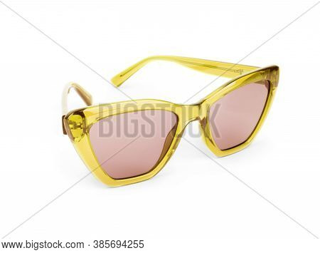 Stylish Black Sunglasses Isolated On White Background