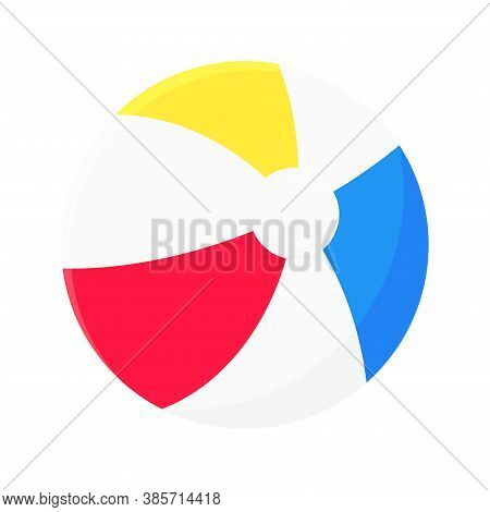Inflatable Beach Ball Flat Style Design Vector Illustration Icon Sign Isolated On White Background. 