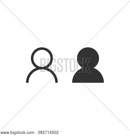 User Profile Icon Vector. Avatar Portrait Symbol. Flat Shape Person And Account Sign Logo. Black Sil
