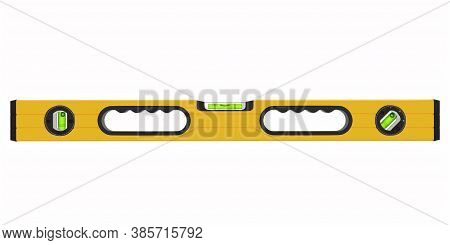 Building Spirit Level Tool Isolated On White With Clipping Path. 3d Render And Illustration Of Tool 