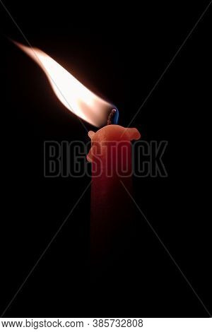 Red Candle Flame In A Dark Place Pic Is Taken When Pm Of India Narendra Modi Asked People Of India T