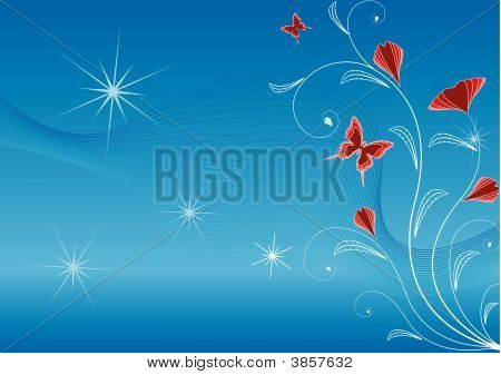 Abstrakt blau Floral