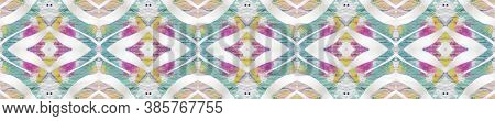 Watercolor Geometric Background. Abstract Ethnic Motif. Seamless Tie Dye Rapport. Ethnic African Pri