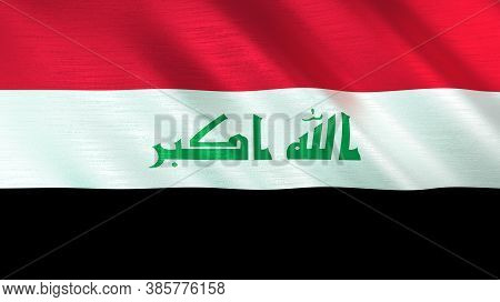 The Waving Flag Of Iraq. High Quality 3d Illustration. Perfect For News, Reportage, Events.