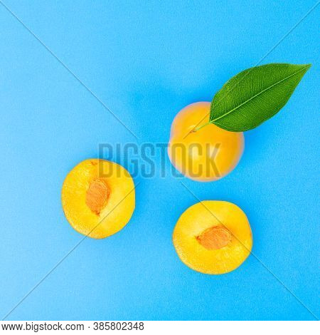 Yellow Plum Fruit On The White Background Isolated