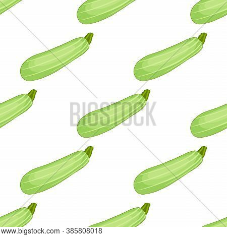 Illustration On Theme Of Bright Pattern Zucchini, Vegetable Squash For Seal. Vegetable Pattern Consi