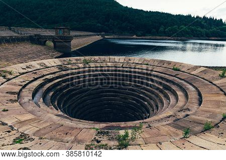 Bridge Over Lower Derwent Reservoir As It Joins Ladybower Reservoir In Peak District National Park, 