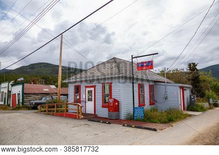Carcross, Yukon, Canada - August 23, 2020: Small Post Office In A Small Touristic Town.