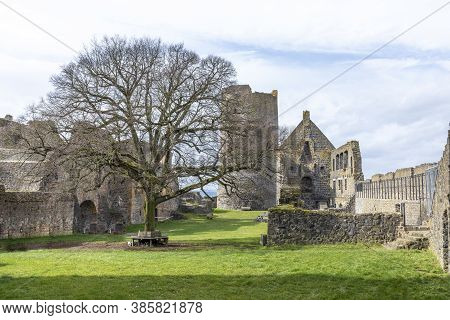 Scenic View To Muenzenberg Castle Under Blue Sky