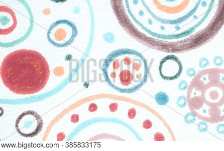 African Ethnic Round. Rustic Radial Illustration. Orange Abstract Fashion Textile. Colorful Party De