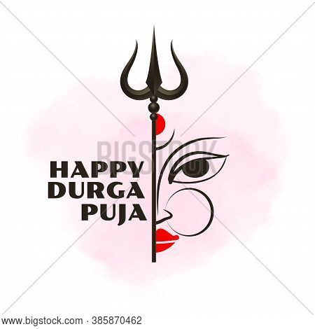 Happy Durga Pooja Festival Card Design Background