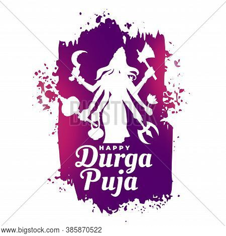 Happy Durga Pooja Indian Festival Wishes Card Design