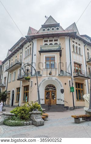 Zakopane, Poland - June 14, 2020: Padhale Cooperative Banking (polish: Podhalanski Bank Spoldzielczy