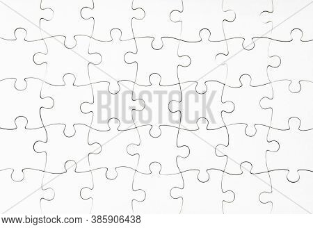 Textured background of white jigsaw puzzle mockup