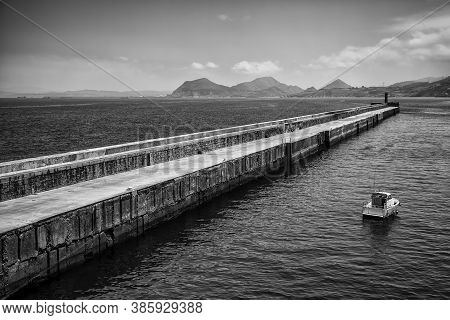 Empty Maritime Dock, Detail Of Parking For Boats