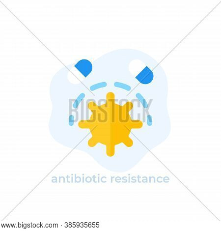 Antibiotic Resistance Icon, Flat Vector, Eps 10 File, Easy To Edit