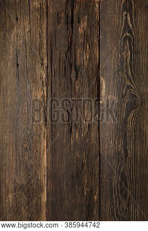 Old Wood Texture Empty Dark Background, Top View
