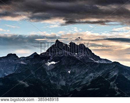 Alpine Mountain Peaks Covered With Snow, Near Mont Blanc, High Resolution