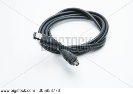 Cable With 1394 And Ilink Plugs On White Background