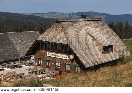 August 2020 - Feldberg, Germany: Traditional St. Wilhelmer Hut On The Feldberg In The Black Forest