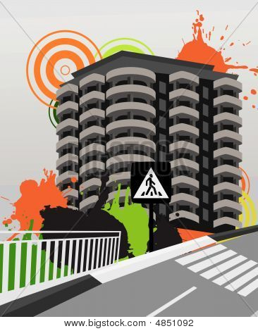 Byen baggrund. Vektor Illustration