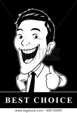 businessman  thumb up