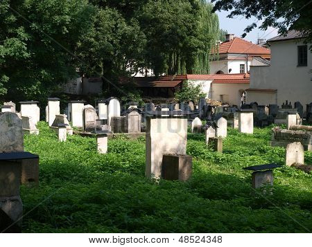 The Remuh Cemetery in Krakow Poland