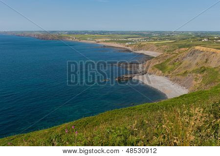 North Cornwall beach and coast view