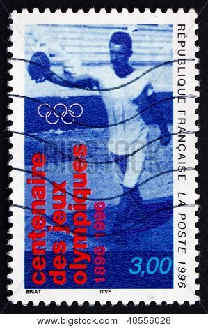 Postage Stamp France 1996 Athlete, Modern Olympic Games