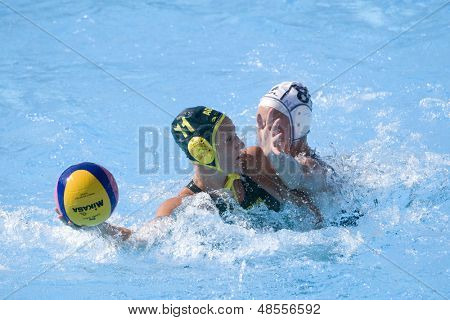 23. Juli 2009; Rom Italien; Melissa Rippon (AUS) und Anna Sieprath (NZL) weiße Kappe im Wettbewerb in der wom