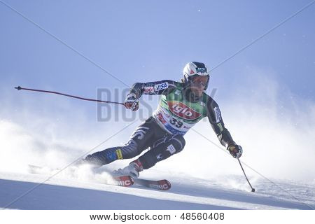 SOELDEN AUSTRIA OCT 26, Eric Schlopy USA w wyścigu slalom gigant w Rettenbach męskie 