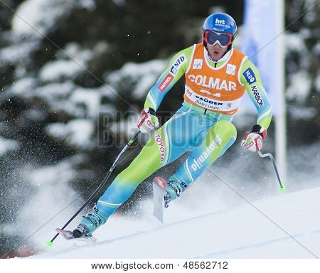 VAL GARDENA, Italien 16 December 2009. Andrej jerman (SLO) samtidig konkurrerer i Audi FIS Alpine Skii