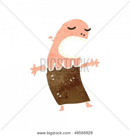 homme tribal dessin animé rétro
