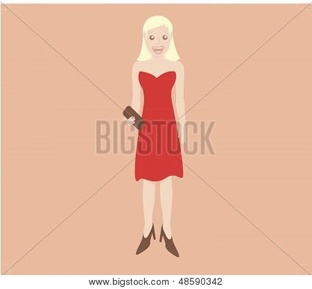 Bionda vestito rosso