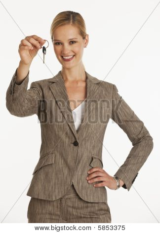 geschäftsfrau holding Schlüssel