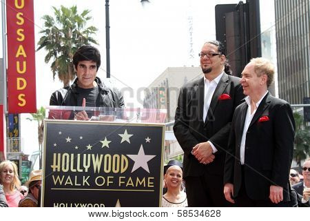 David Copperfield, Penn Jillette, Teller at Penn & Teller's induction into the Hollywood Walk Of Fame, Hollywood, CA 04-05-13