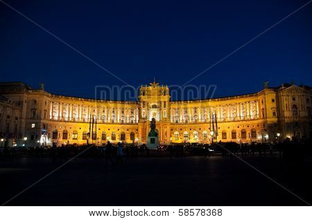 Vienna Hofburg Imperial Palace at night, - Austria
