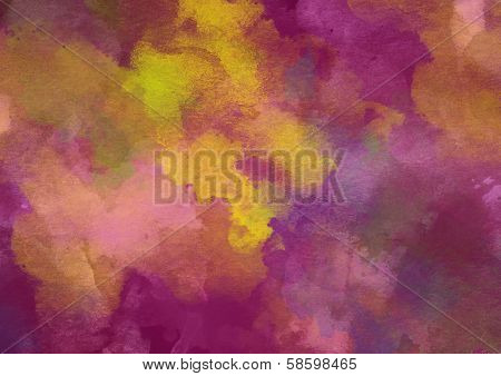 Colorful Purple-Yellow Watercolor Background.