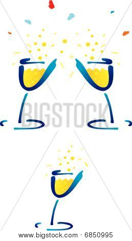Farvet glas champagne