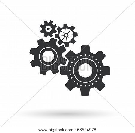 Gear Icon On White Background